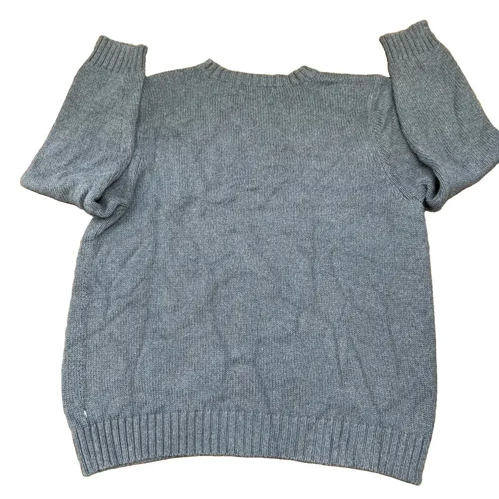 Polo by Ralph Lauren Sweater 3XLT Tall Gray Cotton Vtg 90s Pony Heavyweight